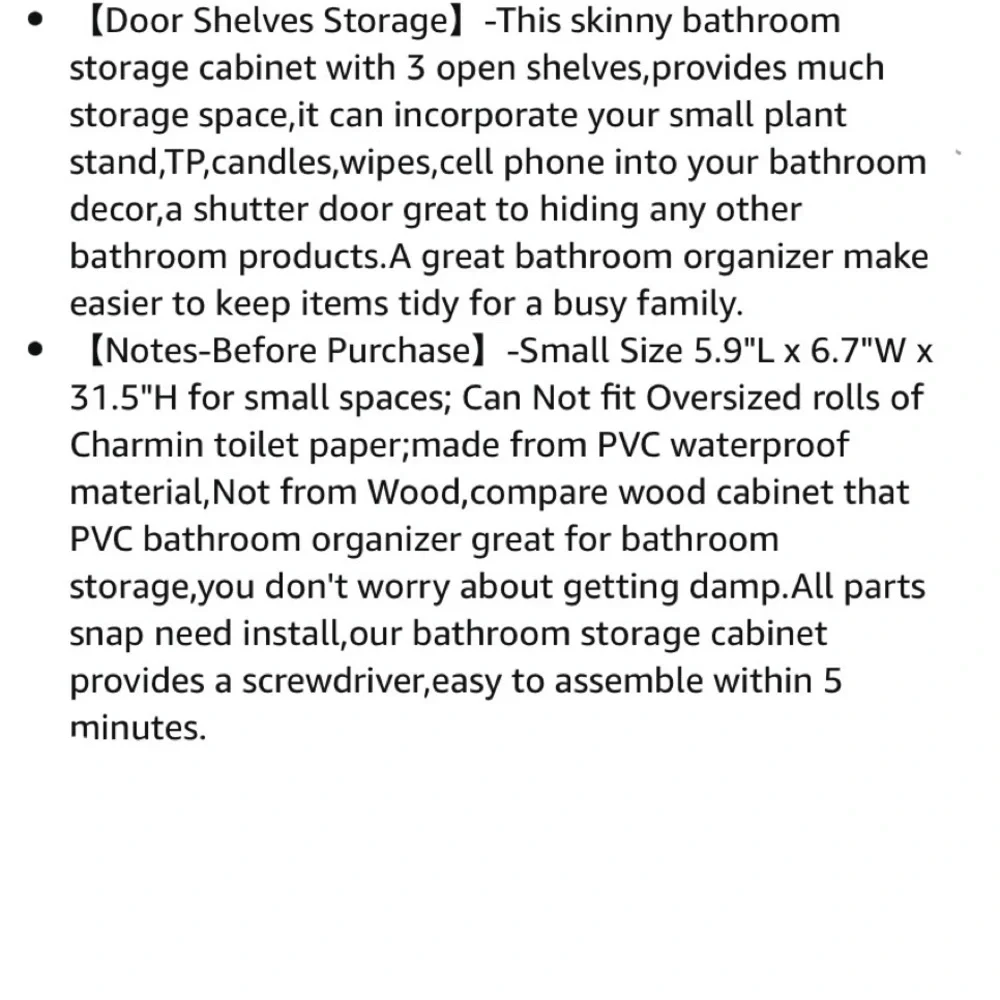 Small Bathroom Storage Corner Floor Cabinet with Doors and Shelves